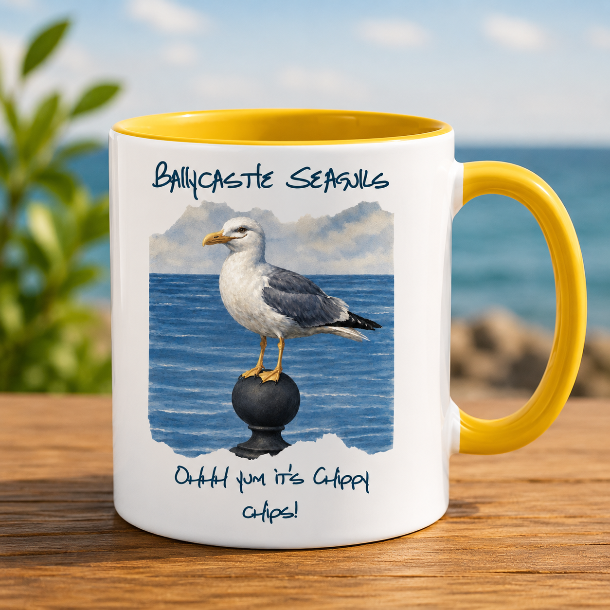 Ballycastle Seagulls Mug Yellow
